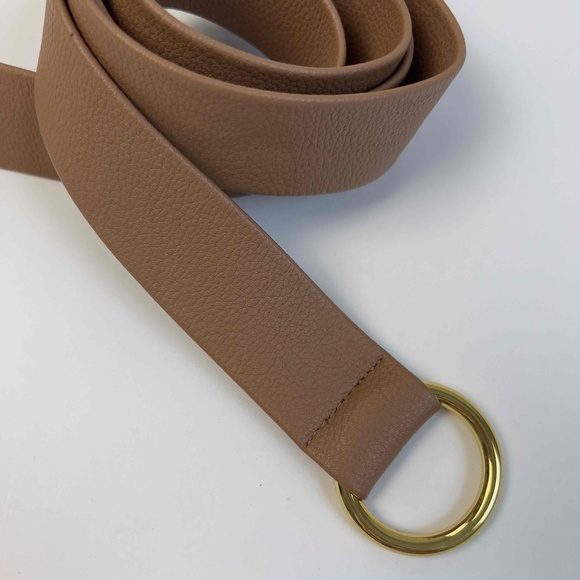 B-Low‎ The Belt Mia Belt Brown Faux Leather Gold-Toned Buckle 52" One Size - Picture 3 of 6